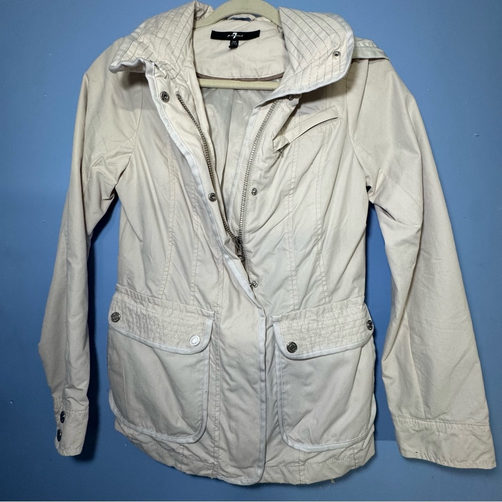 7 For All Mankind Cream Utility Jacket Lightweight Casual
